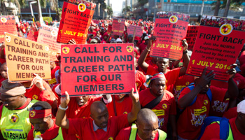 Members of NUMSA protest in Durban (Reuters/Rogan Ward)
