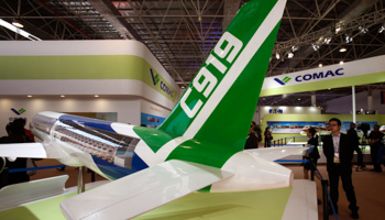 A model of the COMAC C919 passenger plane (Reuters/Bobby Yip)