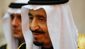 King Salman is seen during US President Barack Obama's visit to Erga Palace in Riyadh (Reuters/Jim Bourg)