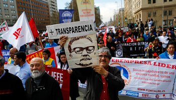 A demonstration in downtown Santiago (Reuters/Ivan Alvarado)