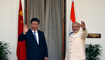 India's Prime Minister Narendra Modi and China's President Xi Jinping in Delhi in September 2014 (Reuters/Ahmad Masood)