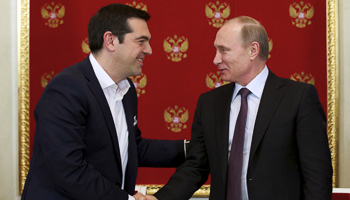 Putin and Tsipras during a signing ceremony at the Kremlin in Moscow (Reuters/Alexander Zemlianichenko/Pool)