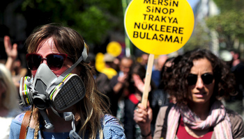 A demonstrator at a protest against the Turkish government's plans to build a nuclear power plant, in Istanbul (REUTERS/Yagiz Karahan) 