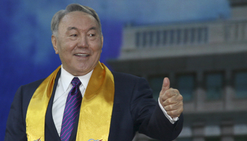 Nazarbayev at a post-election rally in Astana (REUTERS/Mukhtar Kholdorbekov)