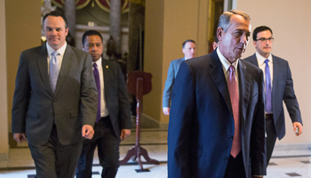 Speaker of the House John Boehner walks to the House Chamber (REUTERS/Joshua Roberts)