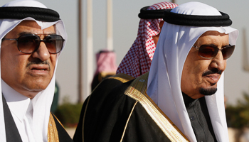 Mohammed bin Nayef and King Salman in Riyadh (Reuters/Jim Bourg)