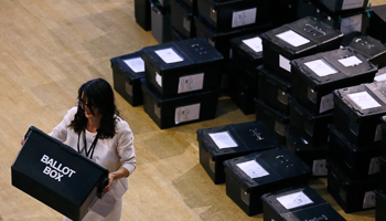 A ballot box of votes near Newark (REUTERS/Luke MacGregor)