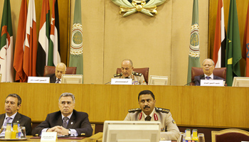 Egypt's Chief of Staff Mahmoud Hegazy speaks during an Arab League meeting in Cairo (Reuters/Asmaa Waguih)