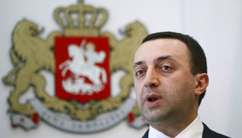 Garibashvili speaks during a news briefing at his office in Tbilisi (Reuters/David Mdzinarishvili)