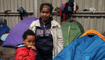 Eritrean migrants at a camp in Calais, France (Reuters/Pascal Rossignol)