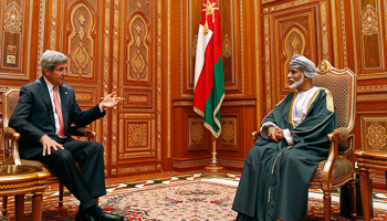 US Secretary of State John Kerry meets with Qaboos in Muscat (Reuters/Jim Young)