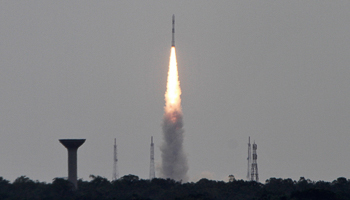 India's Polar Satellite Launch Vehicle lifts off from the Satish Dhawan Space Centre (Reuters/Babu)