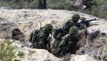 Estonian soldiers take part in NATO military exercise Hedgehog (Reuters/Ints Kalnins)