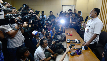 Bambang Widjojanto, deputy chief of the the Corruption Eradication Commission (KPK) in Jakarta (REUTERS/Antara Foto/Fanny Octavianus)