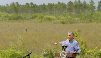 Obama delivers remarks on climate change at Everglades National Park, Florida (Reuters/Jonathan Ernst)