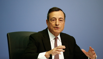 ECB President Mario Draghi addresses a news conference in Frankfurt, Germany (Reuters/Kai Pfaffenbach)