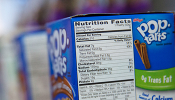 The Nutrition Facts label is seen on a box of Pop Tarts (Reuters/Brendan McDermid)
