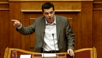 Tsipras addresses parliamentarians in Athens (Reuters/Yorgos Karahalis)