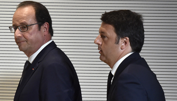 French President Francois Hollande with Italian Prime Minister Matteo Renzi (Reuters/Flavio Lo Scalzo)
