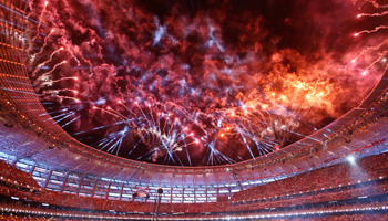 Fireworks explode during the opening ceremony of the 1st European Games, Azerbaijan (Reuters/Stoyan Nenov)
