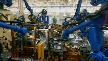 Robots on an assembly line in Wuhan, Hubei province (Reuters/Stringer)