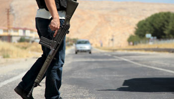 Turkish security on the main road to Silvan, Turkey (Reuters/Sertac Kayar)