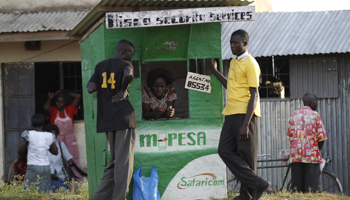 A M-Pesa stall in Nyang'oma Kogelo, Kenya (Reuters/Thomas Mukoya)