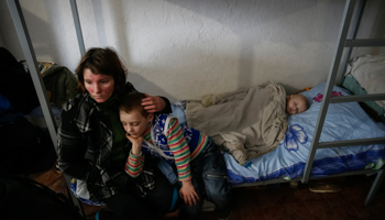 Refugees in a volunteer centre in Slaviansk (Reuters/Gleb Garanich)