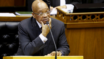South Africa's President Jacob Zuma answers questions in parliament in Cape Town August 6, 2015. (Reuters/Mike Hutchings)