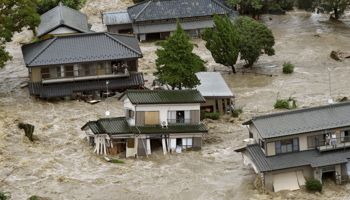 Residential area flooded as a result of typhoon Etau in Japan (Reuters/Kyodo)