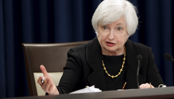 Janet Yellen at a news conference following the Federal Open Market Committee meeting in Washington (Reuters/Jonathan Ernst)