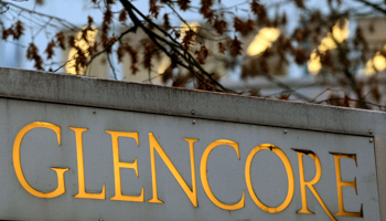 The logo of commodities trader Glencore is pictured in front of the company's headquarters in the Swiss town of Baar (Reuters/Arnd Wiegmann)