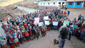 Residents during a protest against Las Bambas mine in Apurimac (Reuters/El Comercio)