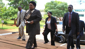 Joyce Mujuru enters the Harare Magistrates court in Zimbabwe(Reuters/Philimon Bulawayo)