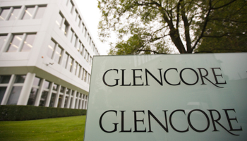 The logo of Glencore in front of the company's headquarters in the Swiss town of Baar (Reuters/Michael Buholzer)