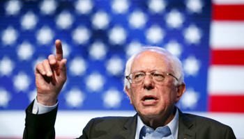Democratic US presidential candidate Bernie Sanders speaks at a rally in Los Angeles (Reuters/Lucy Nicholson)