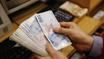 A money changer counts Turkish lira bills at a currency exchange office in central Istanbu (Reuters/Murad Sezer)