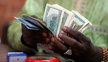 A bureau de change operator counts US currency notes in Abuja, Nigeria (Reuters/Afolabi Sotunde)