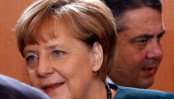 German Chancellor Angela Merkel and Economy Minister Sigmar Gabriel (Reuters/Fabrizio Bensch)