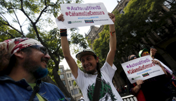 A demonstration in support of the legalization of marijuana outside the Supreme Court building in Mexico City (Reuters/Edgard Garrido)