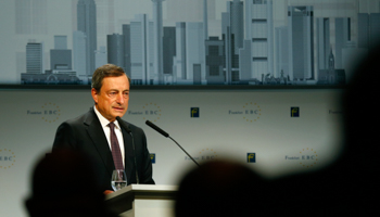 ECB President Mario Draghi addresses the European Banking Congress in Frankfurt, November 20, 2015 (Reuters/Ralph Orlowski)