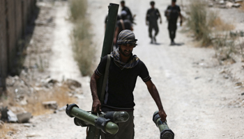 Rebel fighter in Damascus (Reuters/Bassam Khabieh)