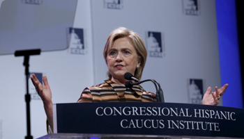 US Democratic presidential candidate Hillary Clinton at the Congressional Hispanic Caucus Institute's 38th annual Awards Gala in Washington (Reuters/Yuri Gripas)
