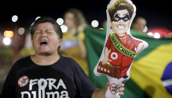 A woman protests against President Dilma Rousseff in Brasilia (Reuters/Ueslei Marcelino)
