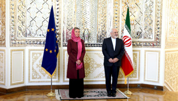 EU foreign policy chief Federica Mogherini and Iranian Foreign Minister Mohammad Javad Zarif in Tehran (Reuters/Raheb Homavandi)