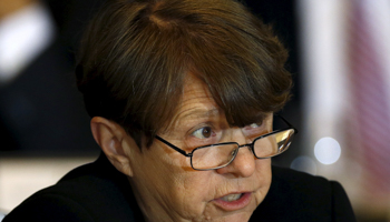 Securities and Exchange Commission Chair Mary Jo White at the Treasury Department, Washington (Reuters/Gary Cameron)