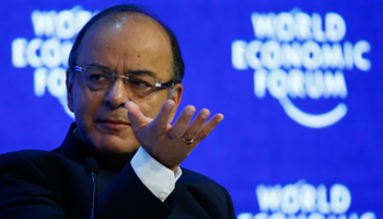 Arun Jaitley, Minister of Finance of India, attends the session 'The Global Economic Outlook' during the annual meeting of the World Economic Forum in Davos, Switzerland (Reuters/Ruben Sprich)