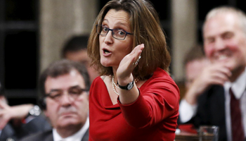 Canada's International Trade Minister Chrystia Freeland (Reuters/Chris Wattie)