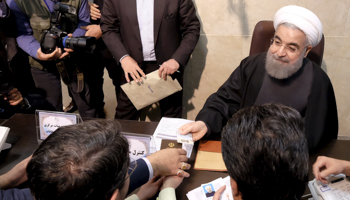 President Hassan Rouhani registers for the Assembly of Experts' election in Tehran (Reuters/Raheb Homavandi)