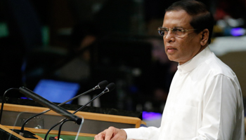 President Sirisena at the U.N. Headquarters in New York (Reuters/Carlo Allegri)